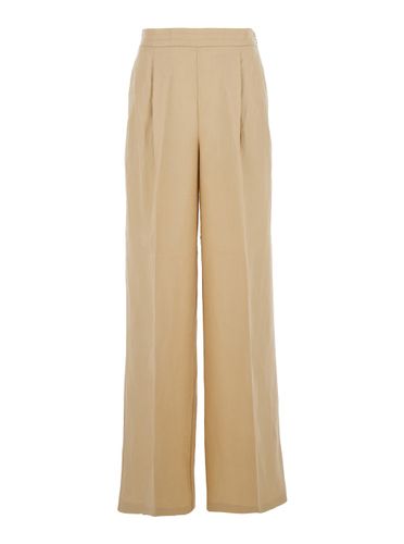 Palazzo Pants With Elastic Waist And Logo Plaque On The Back In Wool Blend Woman - TwinSet - Modalova