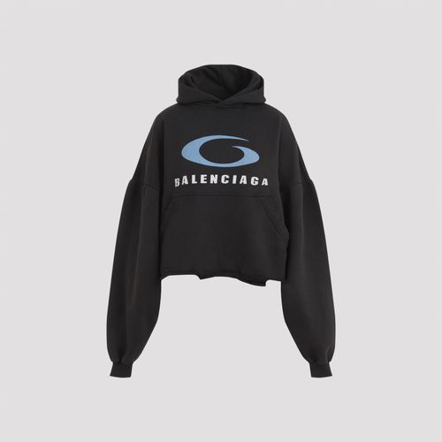 Loop Sports Icon Destroyed Cropped Hoodie - Balenciaga - Modalova