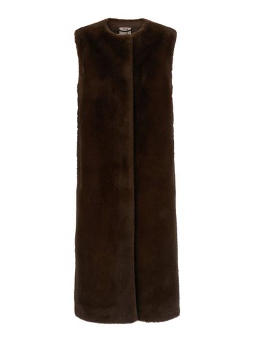 Sleeveless Long Crewneck Vest In Ecofur Woman - Valentini 1972 - Modalova