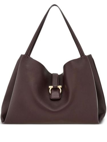 Oxblood Calfskin Leather Tote Bag (m) - Ferragamo - Modalova