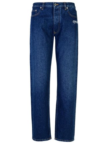 Script Tapered Cotton Jeans - Off-White - Modalova