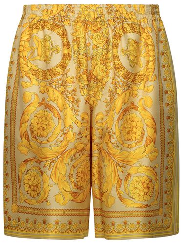 Barocco Silk Bermuda Shorts - Versace - Modalova