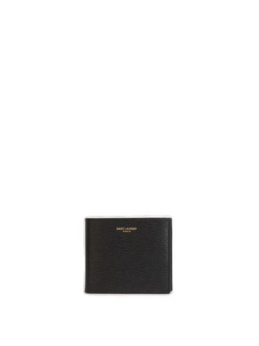 Logo Engraved Bifold Wallet - Saint Laurent - Modalova