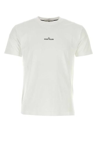 Stone Island White Cotton T-shirt - Stone Island - Modalova