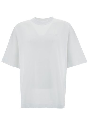 Off- Crewneck T-shirt With Tonal Embroidery In Cotton Man - Off-White - Modalova