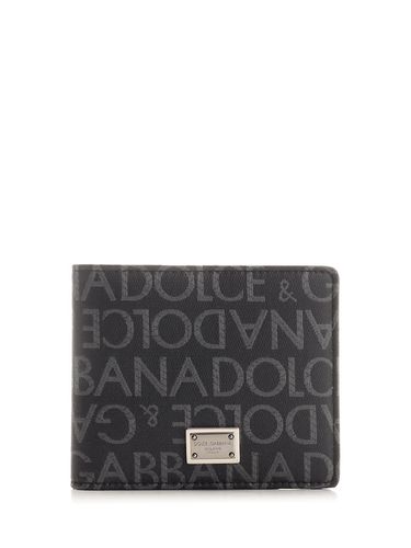 Bifold Wallet With All Over Logo - Dolce & Gabbana - Modalova