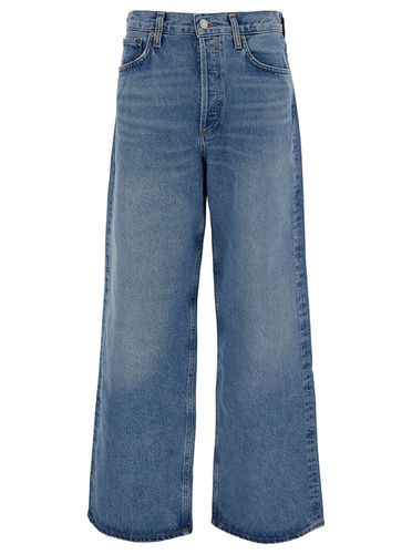 Light Blue Wide Jeans In Cotton Blend Denim Woman - AGOLDE - Modalova