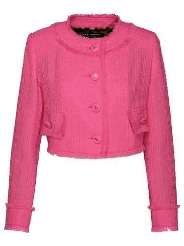 Frayed Hem Tweed Jacket - Dolce & Gabbana - Modalova