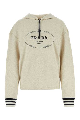 Melange Sand Cotton Sweatshirt - Prada - Modalova