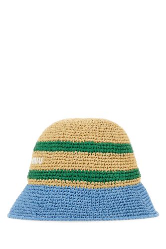 Multicolor Raffia Bucket Hat - Miu Miu - Modalova