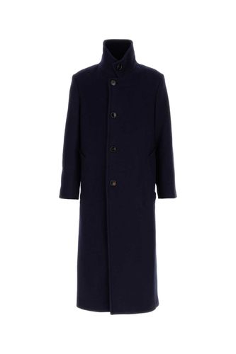 Midnight Blue Wool Coat - Ami Alexandre Mattiussi - Modalova