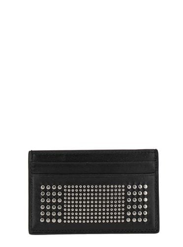 Card-holder With Silver-finished Studs In Leather Man - Alexander McQueen - Modalova