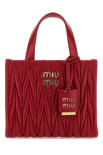 Tiziano Red Nappa Leather Handbag - Miu Miu - Modalova