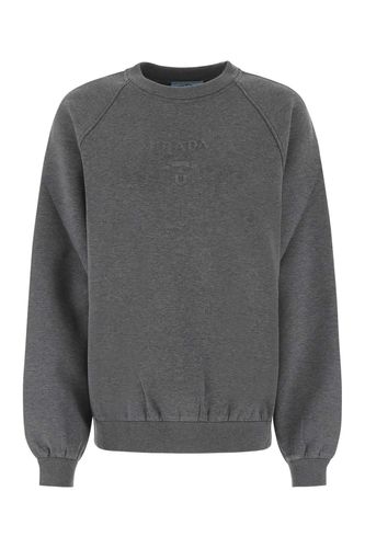 Grey Cotton Blend Oversize Sweatshirt - Prada - Modalova