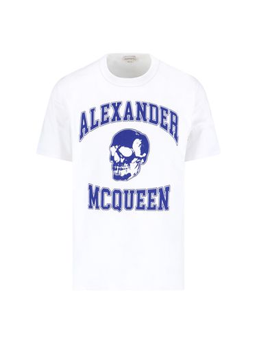 Logo Print Skull T-shirt - Alexander McQueen - Modalova
