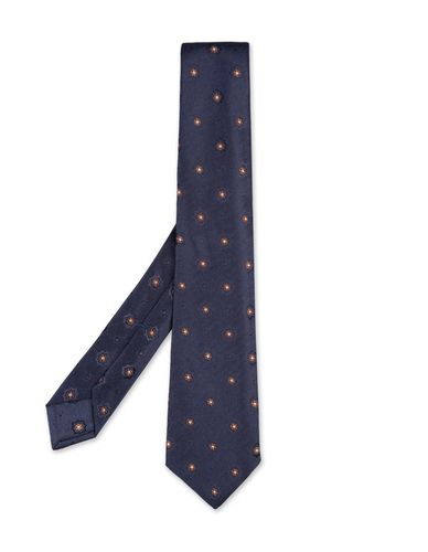 Tie With Contrasting Floral Pattern - Kiton - Modalova