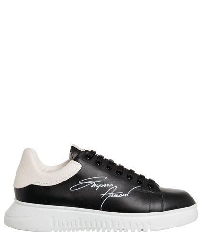 Emporio Armani Leather Sneakers - Emporio Armani - Modalova