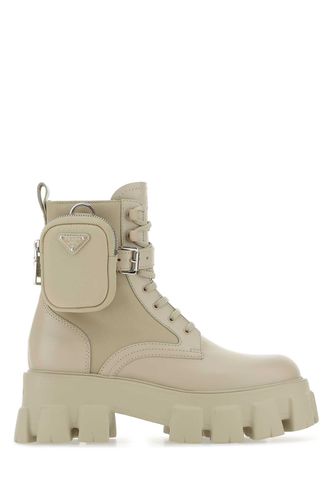 Sand Leather And Re-nylon Monolith Boots - Prada - Modalova