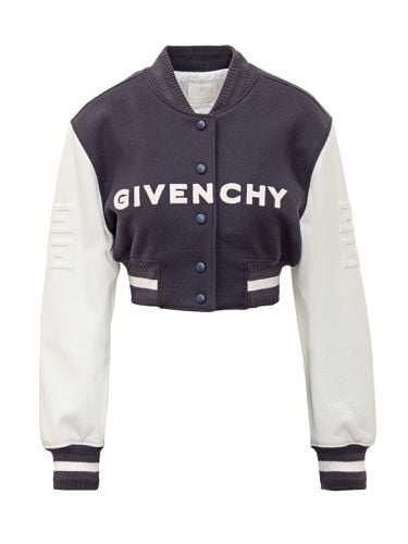 White And Black 4g Short Bomber In Wool And Leather - Givenchy - Modalova