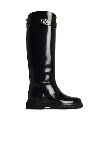 Shiny Leather Boots - Dolce & Gabbana - Modalova