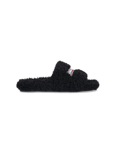 Balenciaga Furry Slide Flat Sandals - Balenciaga - Modalova