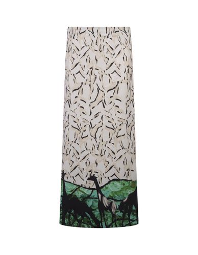 Long Skirt With Giraffe Print In /green - Stella Jean - Modalova
