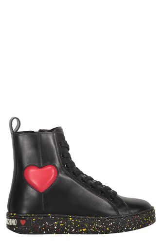 Leather High-top Sneakers - Love Moschino - Modalova