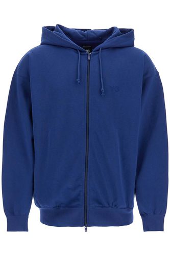 Mens Blue Zip Hoodie In Cotton With Recycled Polyester - Y-3 - Modalova