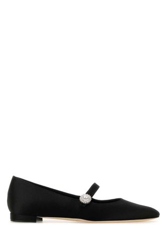 Black Satin Mary Jane Ballerinas - Manolo Blahnik - Modalova