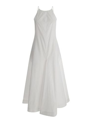 White Popeline Midi Dress In Cotton Woman - SportMax - Modalova