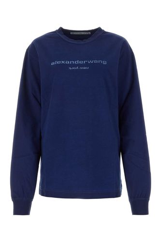 Blue Cotton Oversize T-shirt - Alexander Wang - Modalova