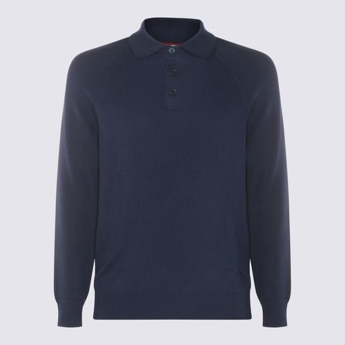 Navy Blue Cotton Polo Shirt - Brunello Cucinelli - Modalova