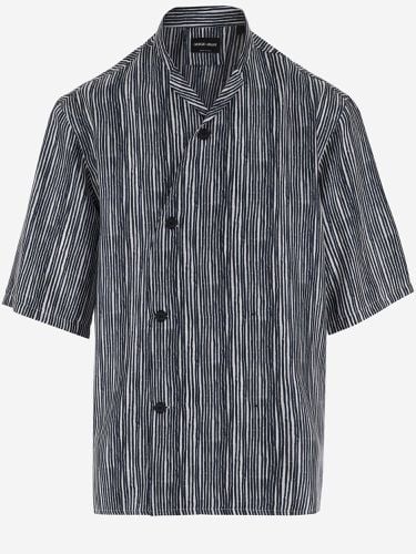 Silk Shirt With Striped Pattern - Giorgio Armani - Modalova