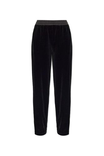 Velvet Loose Fit Trousers - Emporio Armani - Modalova