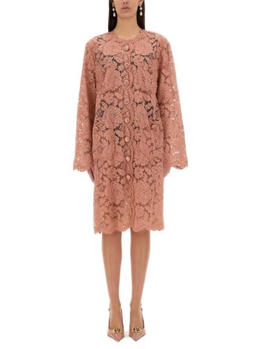 Lace Cordonet Floral Dress - Dolce & Gabbana - Modalova