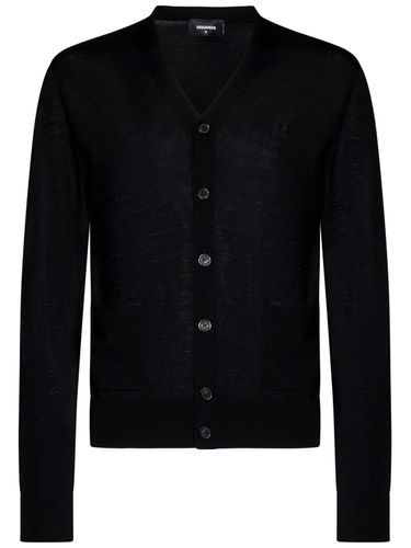 Logo Embroidered Knitted Cardigan - Dsquared2 - Modalova