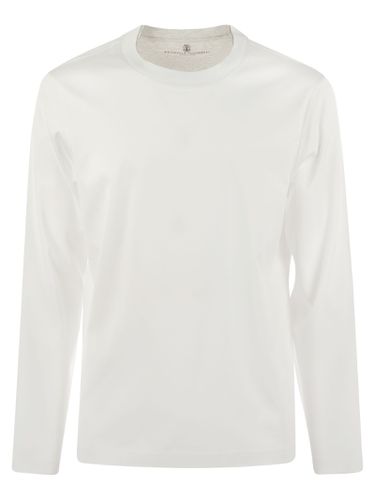 Crew-neck Cotton Jersey T-shirt With Long Sleeves - Brunello Cucinelli - Modalova