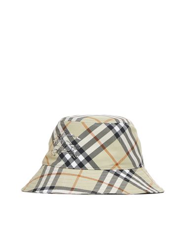 Check Light Green Polyester Hat - Burberry - Modalova