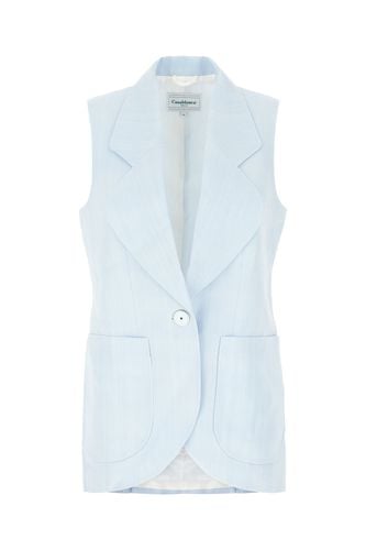 Pastel Light-blue Viscose Blend Sleeveless Blazer - Casablanca - Modalova