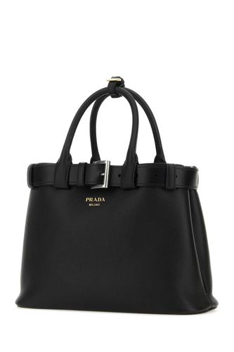 Black Leather Buckle Medium Handbag - Prada - Modalova