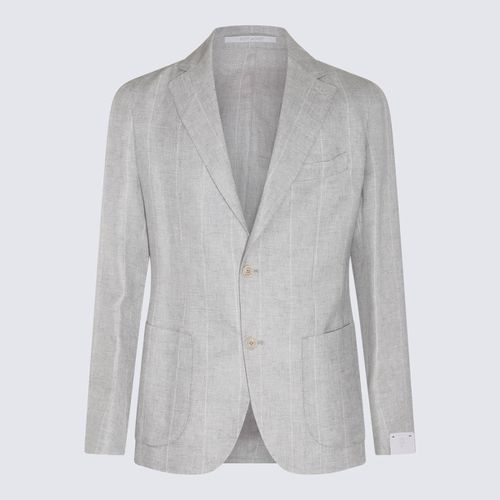 Eleventy Grey Linen And Wool Suits - Eleventy - Modalova