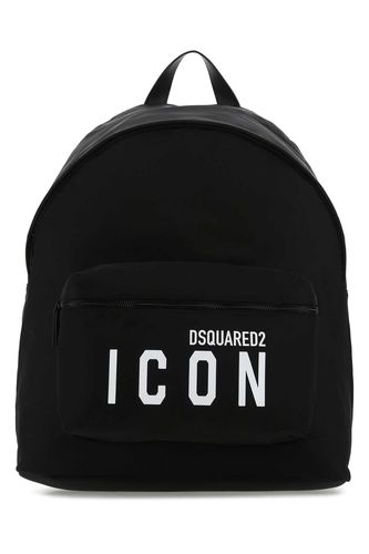 Black Fabric Be Icon Backpack - Dsquared2 - Modalova