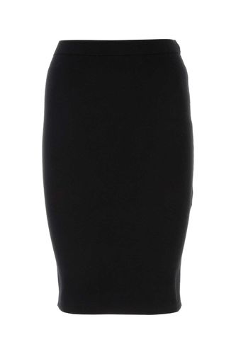 Black Stretch Wool Blend Skirt - Saint Laurent - Modalova