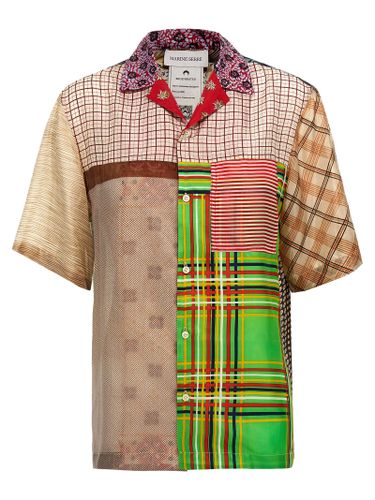 Regenerated Silk Scarves Bowling Shirt - Marine Serre - Modalova