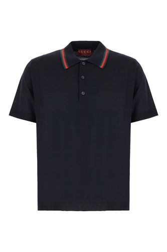 Gucci Midnight Blue Wool Polo Shirt - Gucci - Modalova