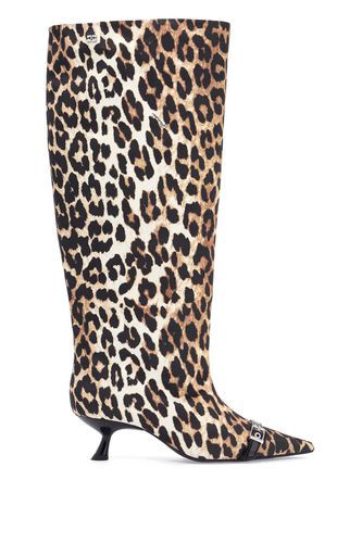 Ganni Animal Print Fabric Boots - Ganni - Modalova