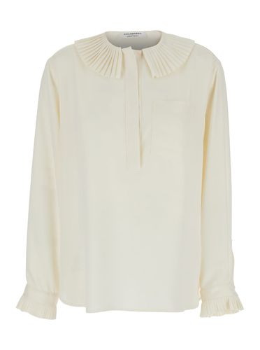 Oversized Shirt With Ruffles On Collar And Cuffs In Tech Fabric Woman - Philosophy di Lorenzo Serafini - Modalova