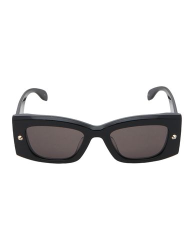 Rectangular Sunglasses With Spike Studs In /smoke - Alexander McQueen - Modalova