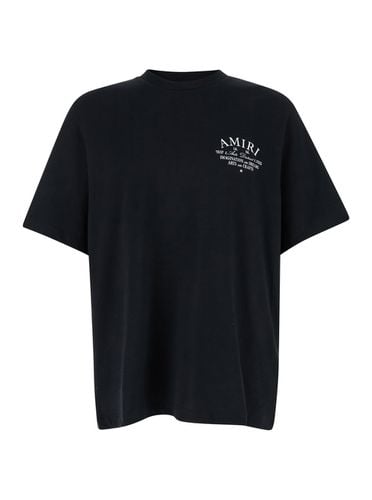 Blacxk Crewneck T-shirt With Arts District Logo Print In Cotton Man - AMIRI - Modalova