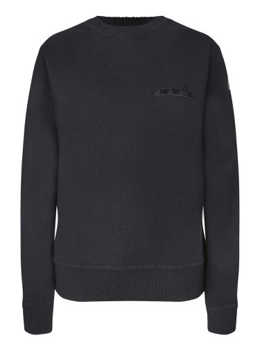 Moncler Black Wool Crewneck Sweater - Moncler - Modalova